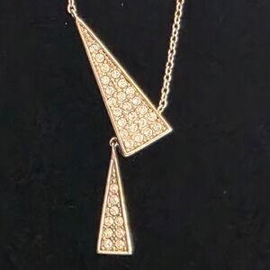 Touchstone Crystal Point of View Pave Crystal Necklace 16-18 inch